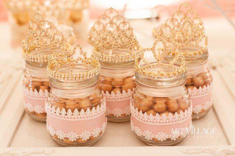 princess themed candy jar favors